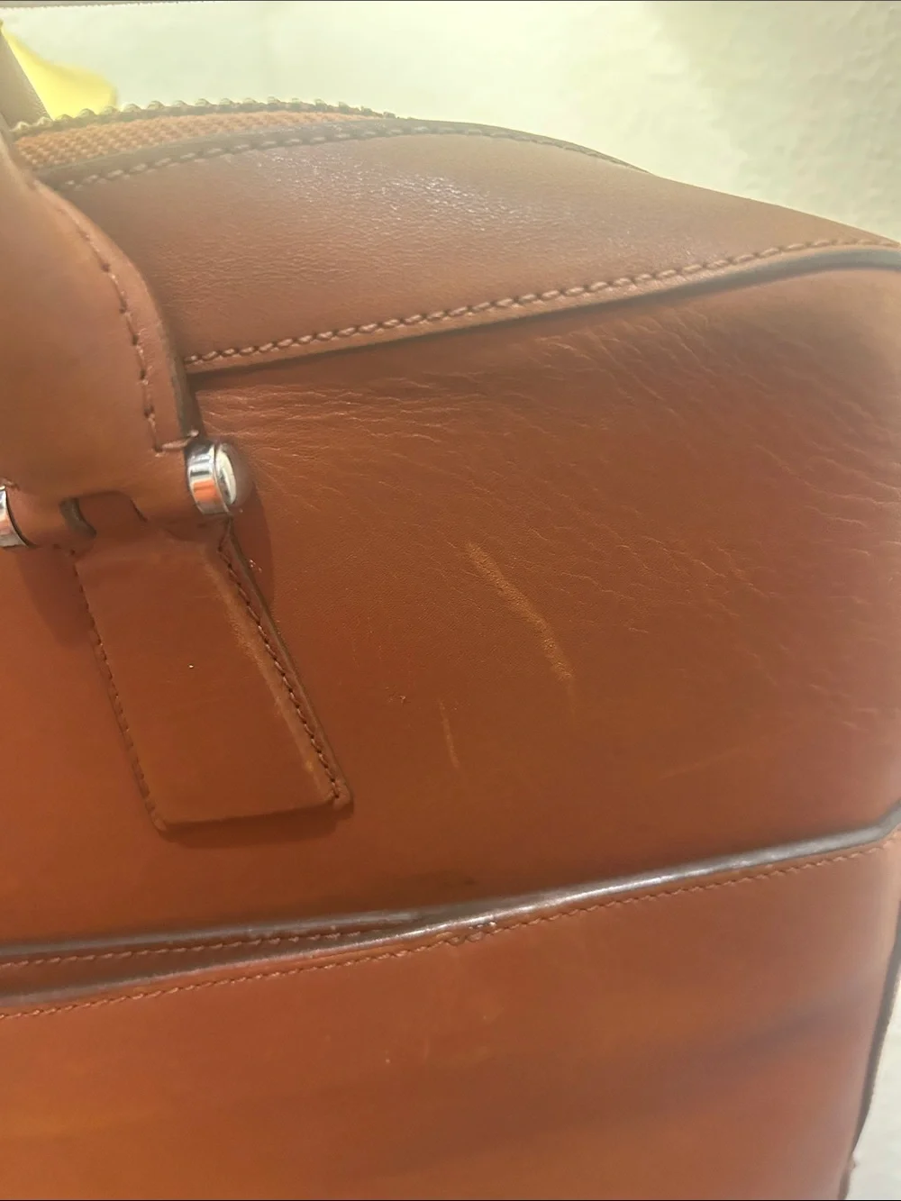 Cole Haan Cognac Leather Laptop Briefcase